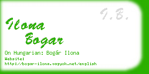 ilona bogar business card