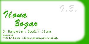 ilona bogar business card